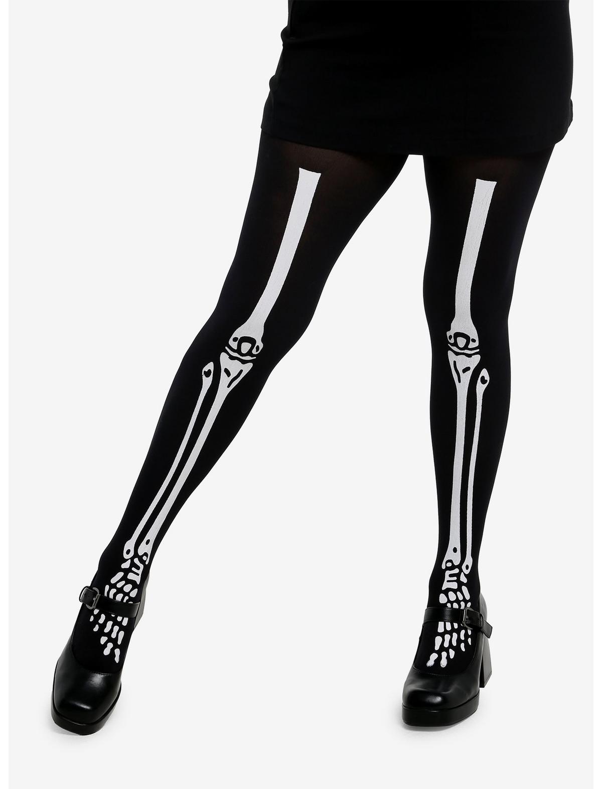 Black Skeleton Tights - US 6226