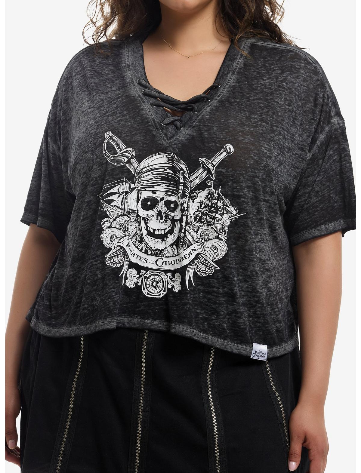 Her Universe Disney Pirates Of The Caribbean Girls Burnout T-Shirt Plus Size - US 7399