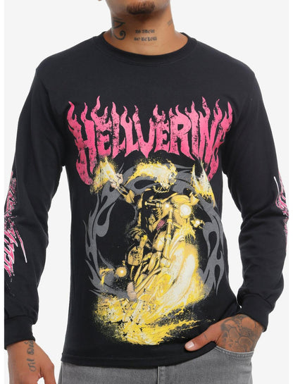 Marvel Hellverine Flames Long-Sleeve T-Shirt - US 3946
