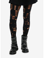 Black Destructed Tights - US 5010