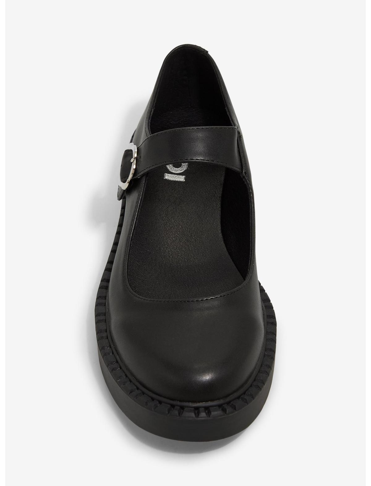 Koi Black Flower Buckle Mary Janes - US 6971