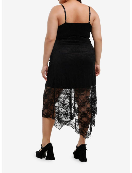 Cosmic Aura Black Asymmetrical Lace Cami Dress Plus Size - US 1056