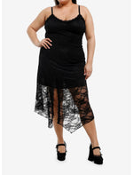 Cosmic Aura Black Asymmetrical Lace Cami Dress Plus Size - US 1056