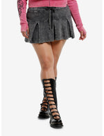 Grey Wash Knit Mini Skirt Plus Size - US 1244