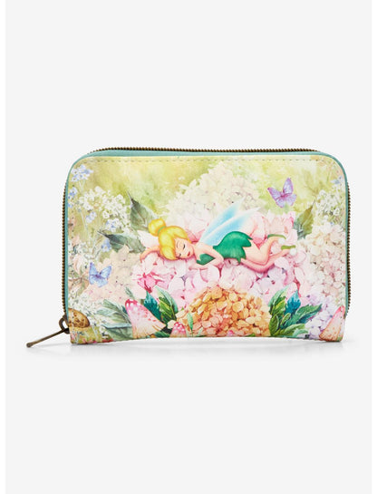 Loungefly Disney Peter Pan Tinker Bell Flowers Mini Zipper Wallet - US 7459