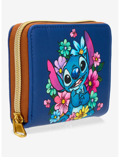 Loungefly Disney Stitch Flowers Mini Zipper Wallet - US 0989