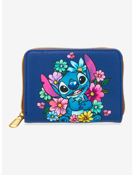 Loungefly Disney Stitch Flowers Mini Zipper Wallet - US 0989