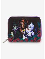 Loungefly Disney Villains Trio Roses Mini Zipper Wallet - US 9469