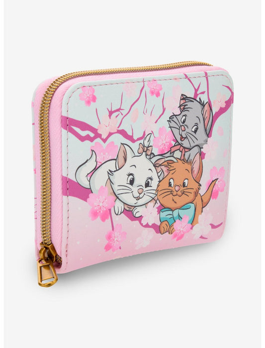 Loungefly Disney The Aristocats Kittens Cherry Blossom Mini Zipper Wallet - US 7741