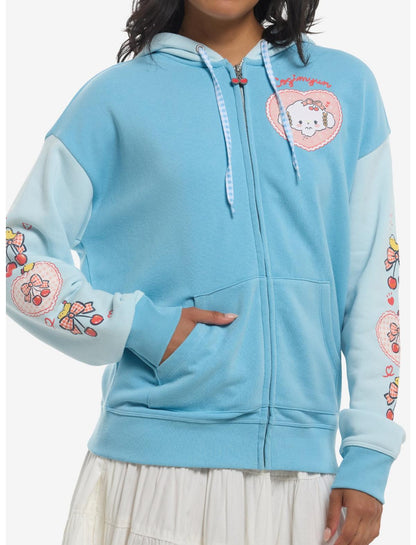 Cogimyun Cherries Blue Girls Hoodie - US 1731
