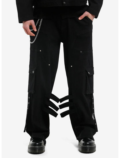 Black Strappy Cargo Pants - US 3975