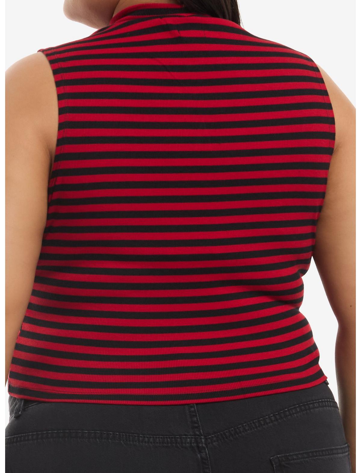 Black & Red Stripe Star Girls Tank Top Plus Size - US 1973