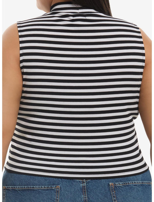 Black & White Stripe Star Girls Tank Top Plus Size - US 4176