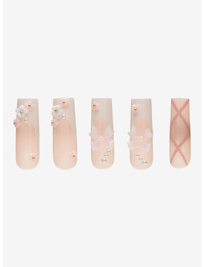 Blackheart Pink Sakura Bow Press-On Nail Set - US 7413