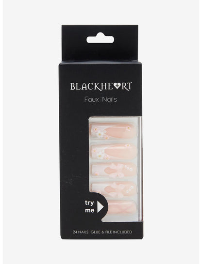 Blackheart Pink Sakura Bow Press-On Nail Set - US 7413