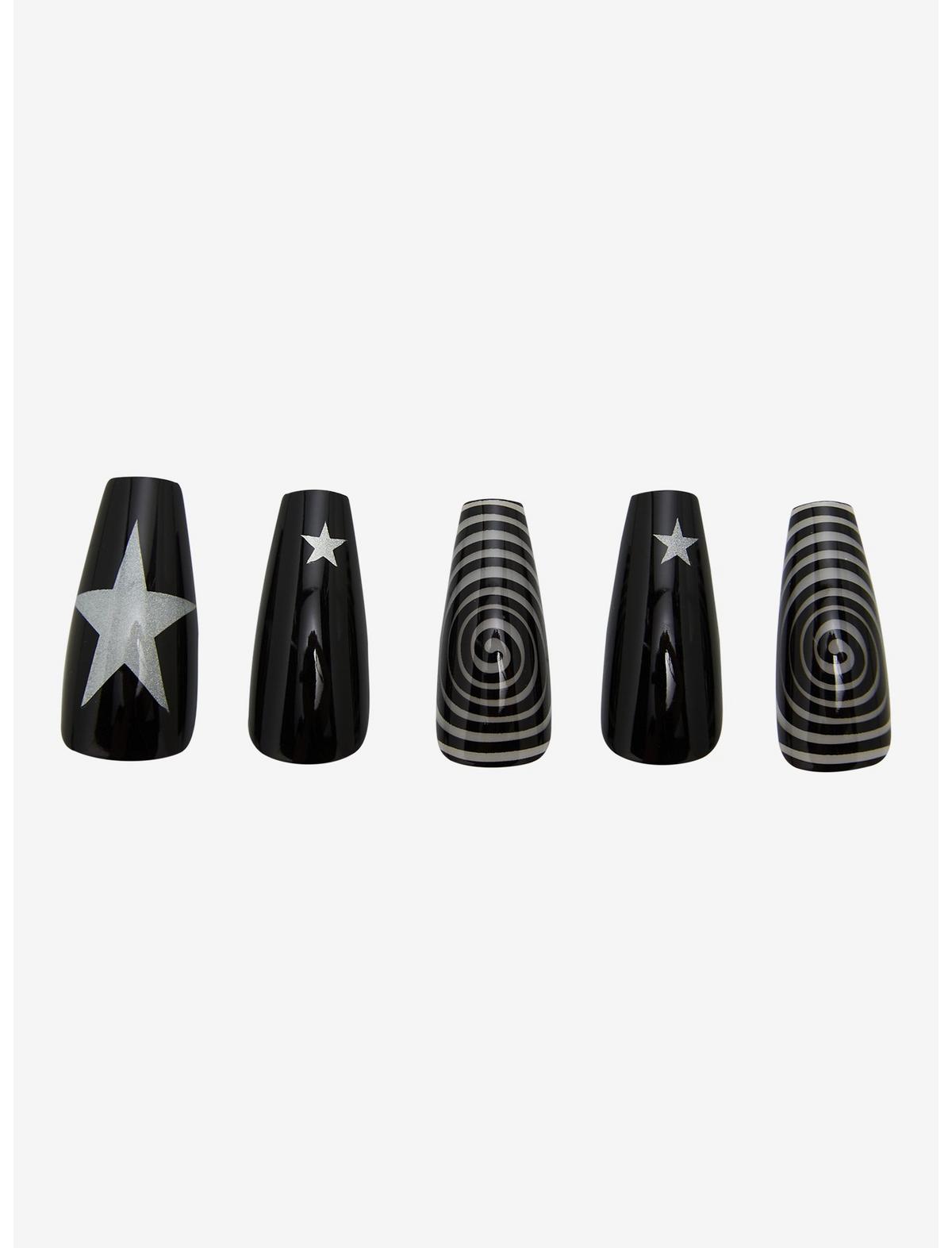 Blackheart Star Spiral Press-On Nail Set - US 8310
