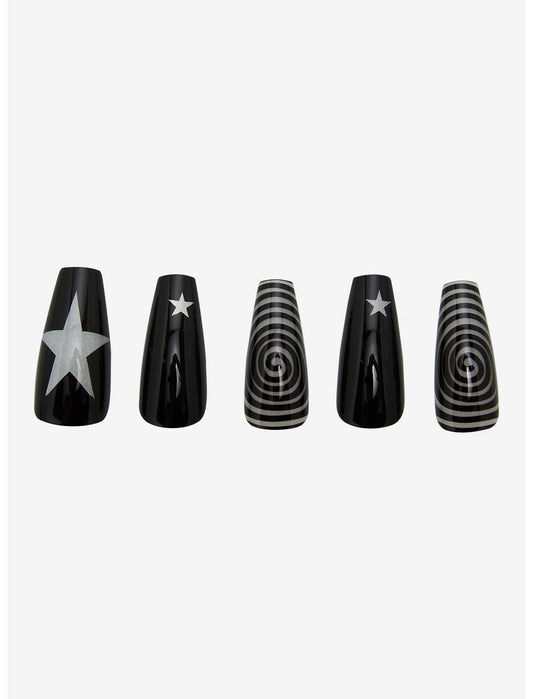 Blackheart Star Spiral Press-On Nail Set - US 8310