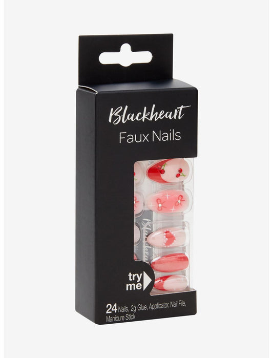 Blackheart Red Cherry Heart Press-On Nail Set - US 2254
