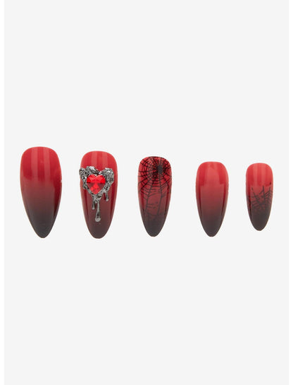 Blackheart Spider Heart Press-On Nail Set - US 7332