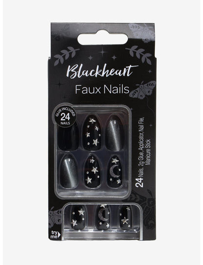 Blackheart Silver Celestial Press-On Nail Set - US 4111