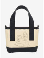 Loungefly Disney Alice In Wonderland Black & White Floral Crossbody Tote Bag - US 7804