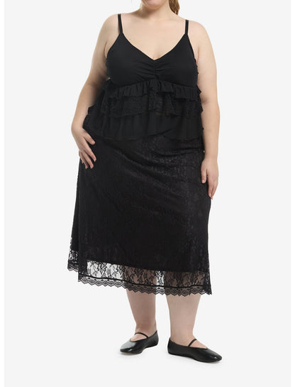 Cosmic Aura Black Tiered Cami Plus Size - US 8436