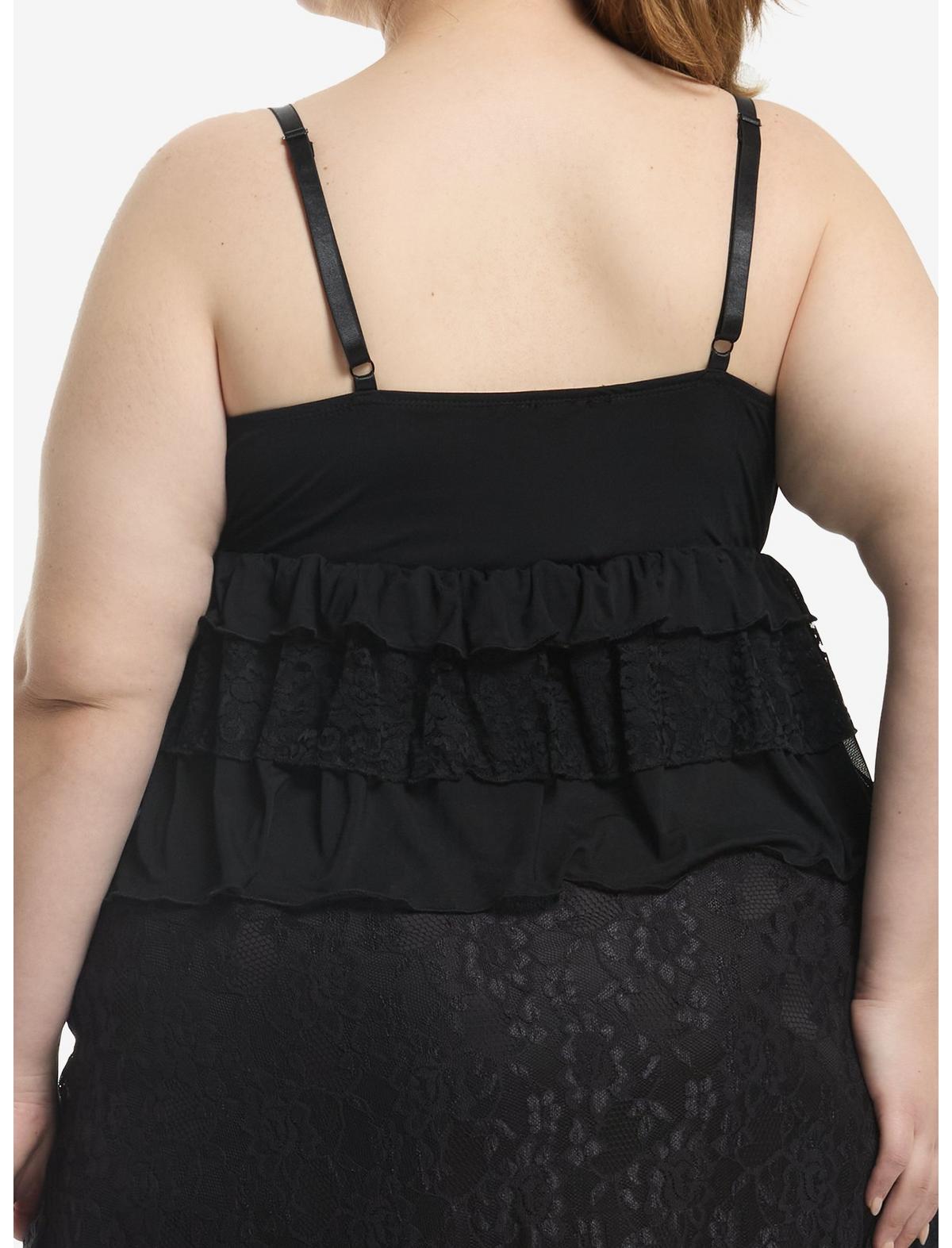 Cosmic Aura Black Tiered Cami Plus Size - US 8436