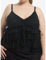 Cosmic Aura Black Tiered Cami Plus Size - US 8436
