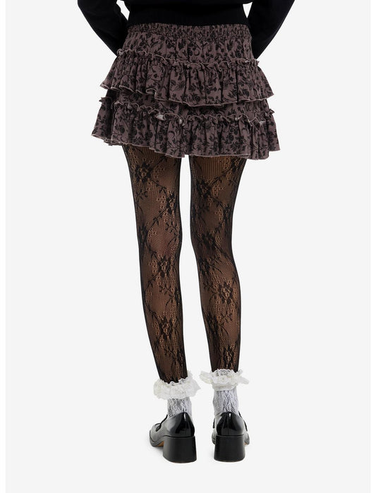 Cosmic Aura Mushroom & Spider Tiered Skort - US 2084