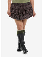 Cosmic Aura Mushroom & Spider Tiered Skort Plus Size - US 4491