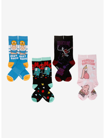 Adventure Time Characters Crew Socks 4 Pair - US 8693
