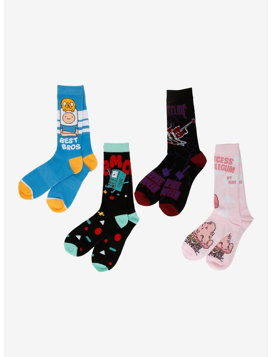 Adventure Time Characters Crew Socks 4 Pair - US 8693