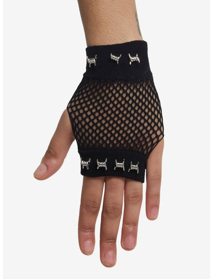Barbed Wire Fishnet Fingerless Gloves - US 6354