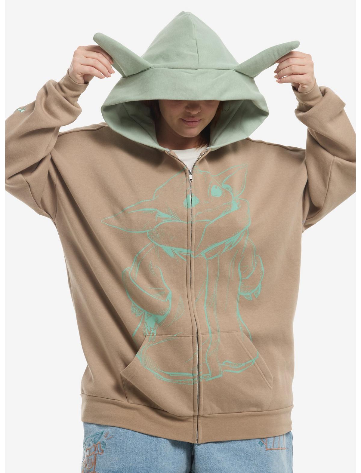 Her Universe Star Wars The Mandalorian And Grogu Line Art Grogu Girls Hoodie Plus Size - US 3459