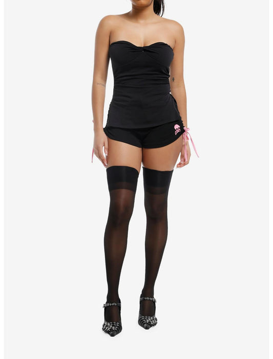 Black Side Slit Girls Tube Top - US 0049