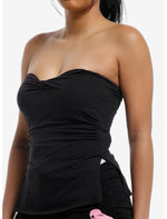 Black Side Slit Girls Tube Top - US 0049