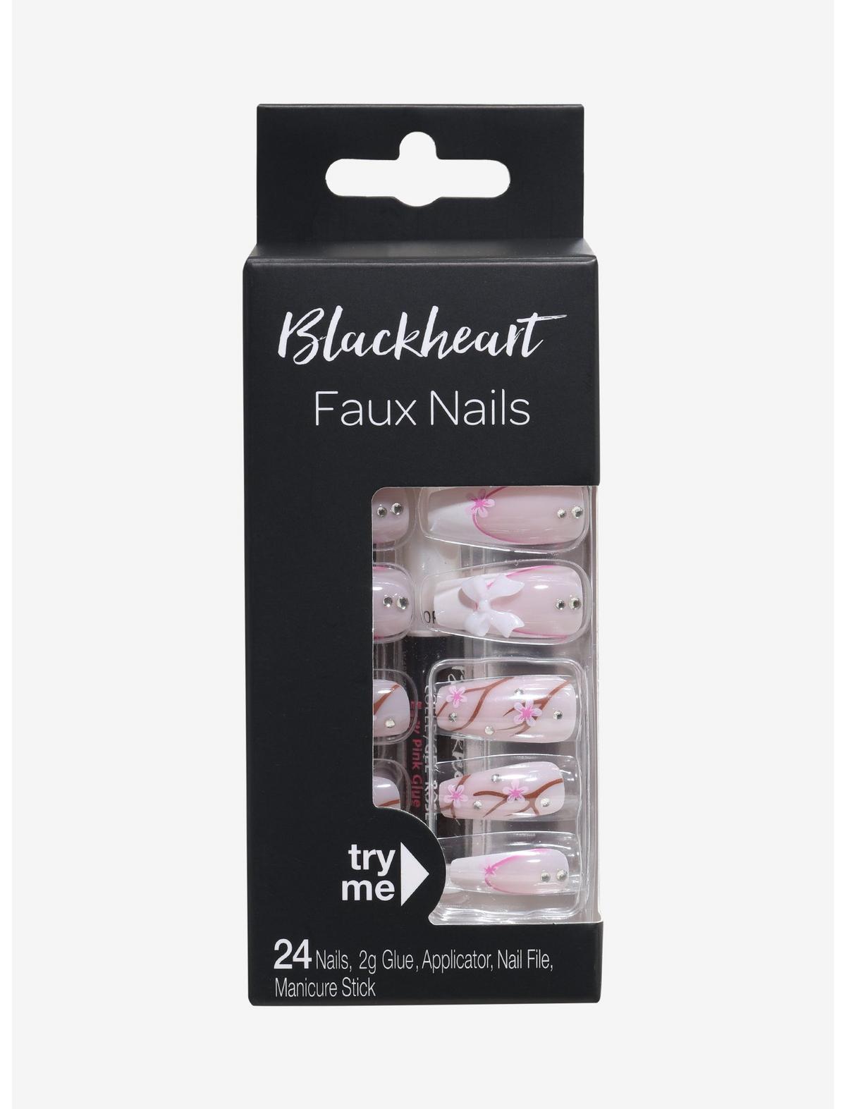 Blackheart Cherry Blossom Bow Press-On Nail Set - US 8828