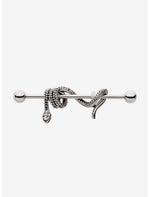 14G Steel Silver Snake Industrial Barbell - US 4328