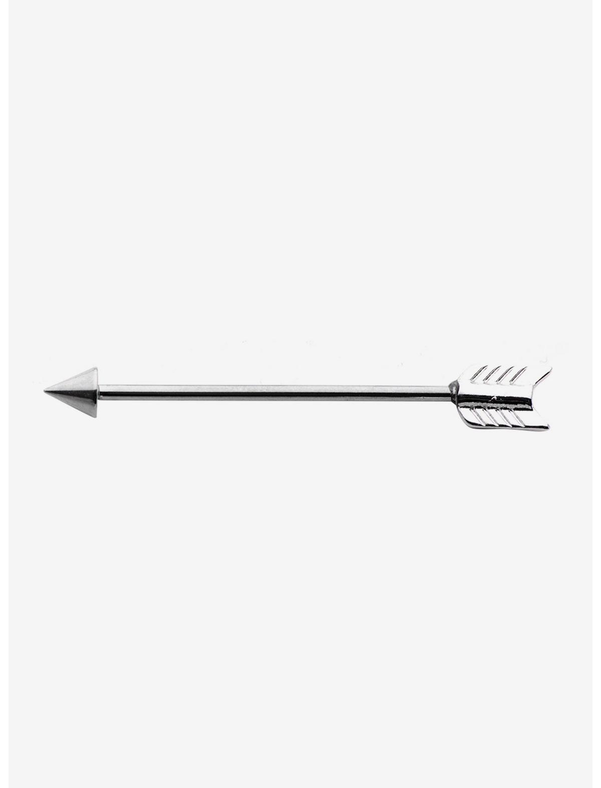 14G Steel Silver Arrow Industrial Barbell - US 3221