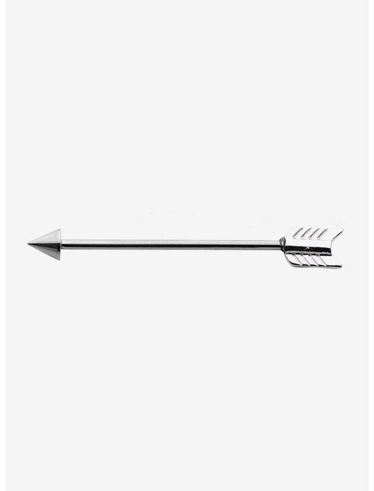 14G Steel Silver Arrow Industrial Barbell - US 3221