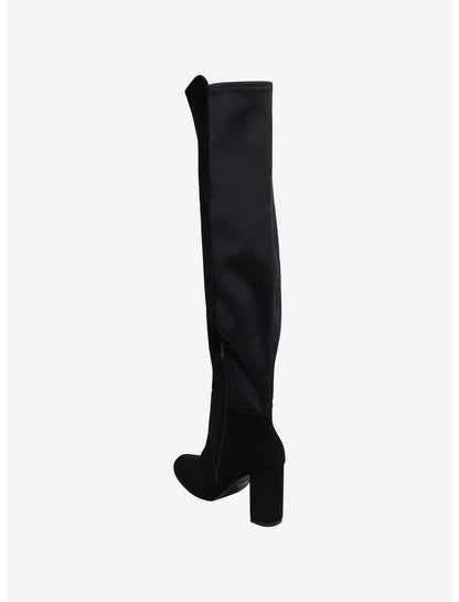 Chinese Laundry Black Faux Suede Thigh-High Boots - US 0556