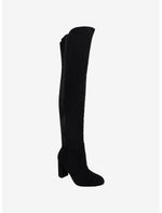 Chinese Laundry Black Faux Suede Thigh-High Boots - US 0556