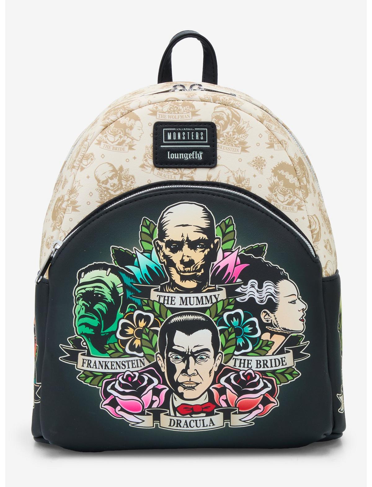 Loungefly Universal Monsters Character Tattoo Mini Backpack - US 4379