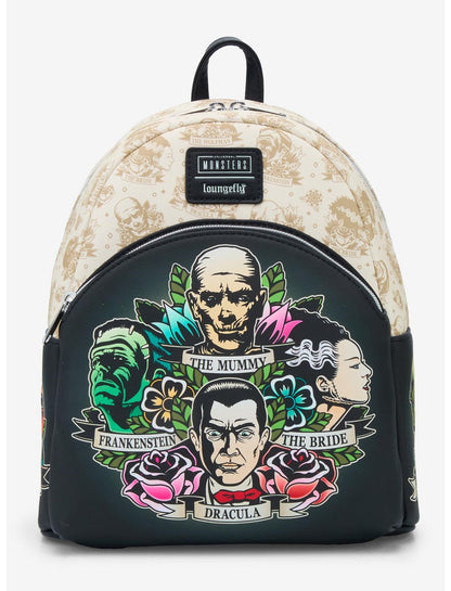 Loungefly Universal Monsters Character Tattoo Mini Backpack - US 4379