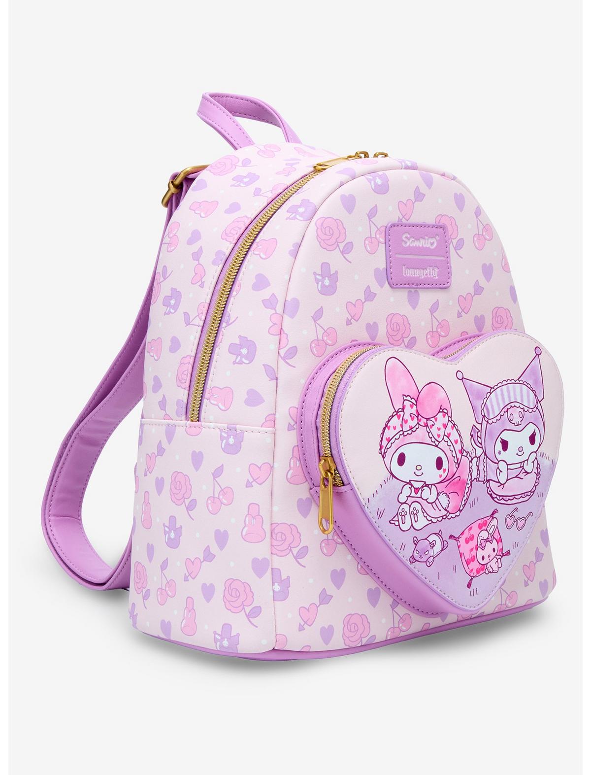 Loungefly My Melody & Kuromi Sleepover Heart Mini Backpack - US 0567