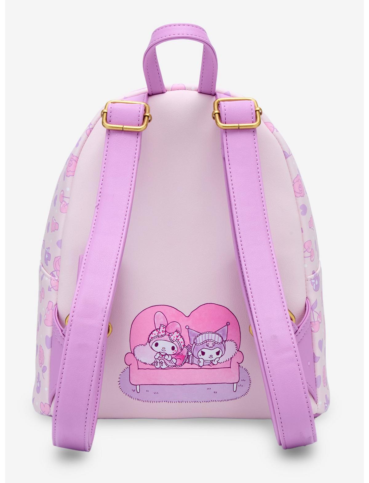 Loungefly My Melody & Kuromi Sleepover Heart Mini Backpack - US 0567