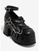 Koi Black Avalon Strappy Chunky Heels - US 1883
