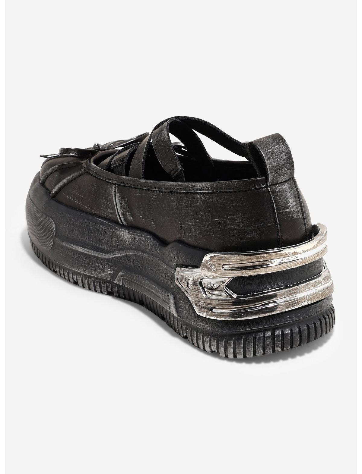 Koi Metamorphosis Distressed Charcoal Mary Janes - US 2196
