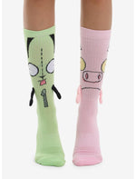 Invader Zim GIR & Pig Magnetic Arms Mismatch Crew Socks - US 8697
