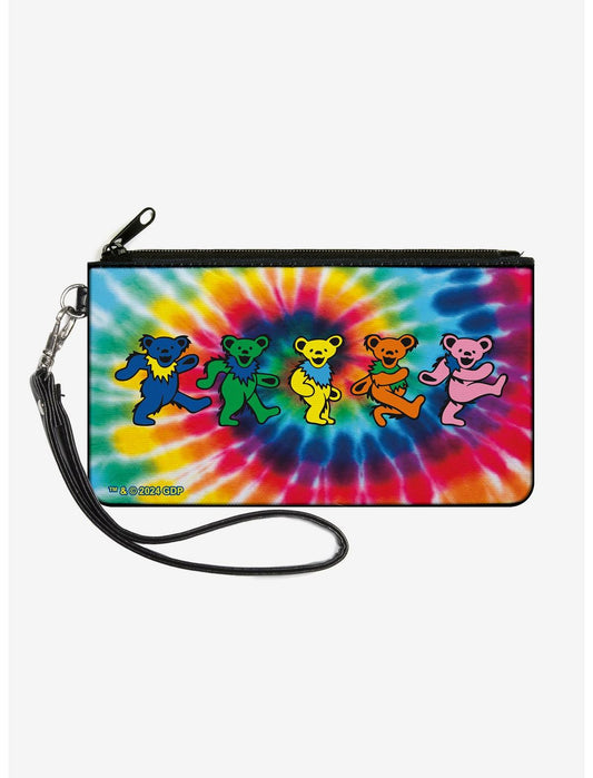 Grateful Dead Dancing Bears Swirl Zip Clutch Wallet - US 3175